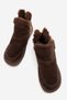 Genuine Leather Fur Detailed Women's Boots Brown Suede Solveig - 3