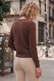 Light Brown V-Neck Long Sleeve Ribbed Collar with Buckle Glitter Casual Knitwear Sweater 62 59 - 8