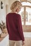 Burgundy Round Neck Long Sleeve Stoned Slit Casual Knitwear Sweater 60 58 - 7