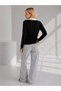 Women's Contrast Polo Collar Buttoned Hair Knit Knitwear Sweater 12550 - 4