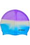 Delux Series Mc-902 Rainbow Silicone Swimming Cap Purple-White-Blue Single Sea Pattern - 2