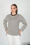 Women's Striped Crew Neck Long Sleeve Oversize Sweatshirt - 3