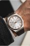 Steel Case Leather Strap Men's Wristwatch - 2
