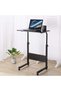 Qualife Laptop Table Computer Desk Overbed Table with Wheels&Pad Slot Movable Height Adjustable Beds - 2