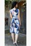 Bicycle Long Evening Dress Midi Sleeves Belted Collar Dress - 2
