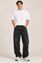 Men's Patterned Baggy Fit Wide Leg Jean Pants Relaxed Cut High Denim Jeans - 2