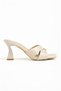 Women's Double Patent Leather Formed Square Heeled Strap Slippers - 5
