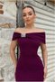 Strapless Evening Dress with Detailed Slit and Stone Embellishments - 2