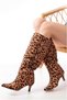 Women's Long Slim Balanced Form Heeled Boots - 4