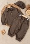 Bohemian Style Gabardine Fabric Shirt, Lycra Trousers and Hat 3-Piece Set - 2