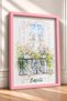 Naples Written Floral Wrought Iron Balcony Framed Painting Italy Poster Wall Decor Itn053 - 2