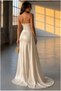 Satin Evening Dress Draped Fabric Collar Strap Dress - 5