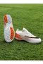 Boys' Football Shoes with Crampon Socks for Artificial Turf (White-Orange)--Filet-Garson - 5