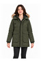 160610-26 Girls' Gabardine Coat, Winter Parka with Fur Detail, Detachable Zipper Hood, and Pockets, Ages 13-16