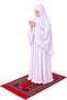 Women's Floral Print Prayer Dress – White & Purple Full Coverage Islamic Prayer Outfit - 3