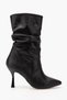Women's Bellows High Thin Heeled Zippered Comfort Boots - 5