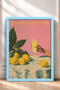 Limone Di Sorrento Lemon Trees and Goblet Framed Painting Italy Poster Living Room Kitchen Wall Decor Itn057 - 3