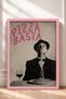 Pizza Basta Written Spaghetti Eating Man Framed Painting Italy Poster Wall Decor Itn038 - 3