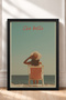 Che Bello Woman Framed Painting Facing the Sea on a Sunbed Italy Poster Wall Decor Itn058 - 3