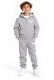 Light Gray Zippered Children's Tracksuit Set with Wing Figures, Age 12