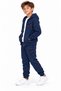 Colorful Figure Printed Navy Blue Zippered Children's Tracksuit Set Age 11