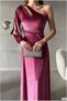 Flexible Evening Dress One-Shoulder Velvet Fabric Dress - 2