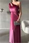 Flexible Evening Dress One-Shoulder Velvet Fabric Dress - 4