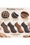 Men's Home Slippers Set of 8 |   Geometric Patterned Knitted Look Short Booties Socks Mixed Color Packs - 4