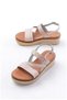 Women's Genuine Orthopedic Leather Wedge Heeled Sole Knitted Patterned Sandals - 5