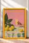 Limone Di Sorrento Lemon Trees and Goblet Framed Painting Italy Poster Living Room Kitchen Wall Decor Itn057 - 3