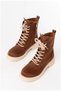 Women's Flat Daily Heeled Suede Zippered Lace-Up Boots - 3