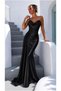 Satin Strapless Evening Dress with Fabric Slit - 4