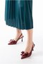 Women's Balanced Patent Leather Open-Back Comfortable Heeled Shoes with Bow - 2