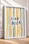 Ciao Bella Written Colorful Lines Framed Painting Italy Poster Living Room Kitchen Wall Decor Itn033 - 2