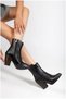 Women's Plain High Stitching Cowboy Heeled Zippered Comfort Boots