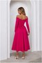 Kayık Long Evening Dress Midi Sleeve Collar Dress - 4