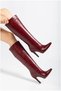 Women's Balanced Long Wrinkled Patent Leather Lightweight Boots - 2