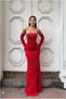 Strapless Evening Dress with Detailed Slit and Stone Embellishments