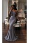 One-Piece Fish Tail Evening Dress with Flared Shoulders and Cut-Out Design - 2