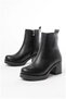 Women's Protection Thick Rubber Heeled Zippered Comfort Boots