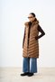 Women's Hooded Sleeveless Inflatable Vest Tan - 4