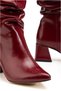 Women's Bellows Casual Patent Leather Thick Crinkle Heeled Comfort Boots - 2