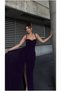 Evening Dress Maxi Collar Strap Slit Dress - 4