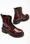 Women's Balanced Patent Leather Durable Zippered Lace-Up Comfort Boots - 2