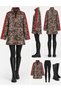 Buketli̇ Women's Patterned Zippered High Polo Collar Striped Medium Length Oversize Sweatshirt - 5