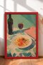 Pasta and Red Wine Table Framed Painting Italy Poster Living Room Kitchen Wall Decor Itn061