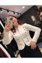 Women's Stylish Collar Button-Detail Tricot Jacket