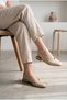 Women's Genuine Leather V-Neck Slingback Flat Sole Casual Shoes