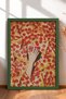 Laughing Woman between Pizza Slices Framed Painting Italy Poster Living Room Kitchen Wall Decor Itn040