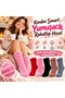 Women's Plush Home Socks Set of 10 |   Soft Fuzzy Drawstring Winter Socks Red Pink Black Coffee Gray - 5